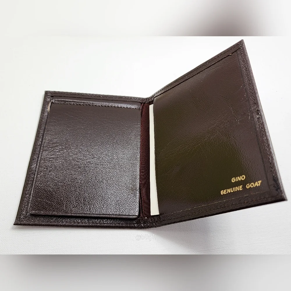 Vintage Gino Goat Leather Slim Bifold Wallet *Brown* NWT